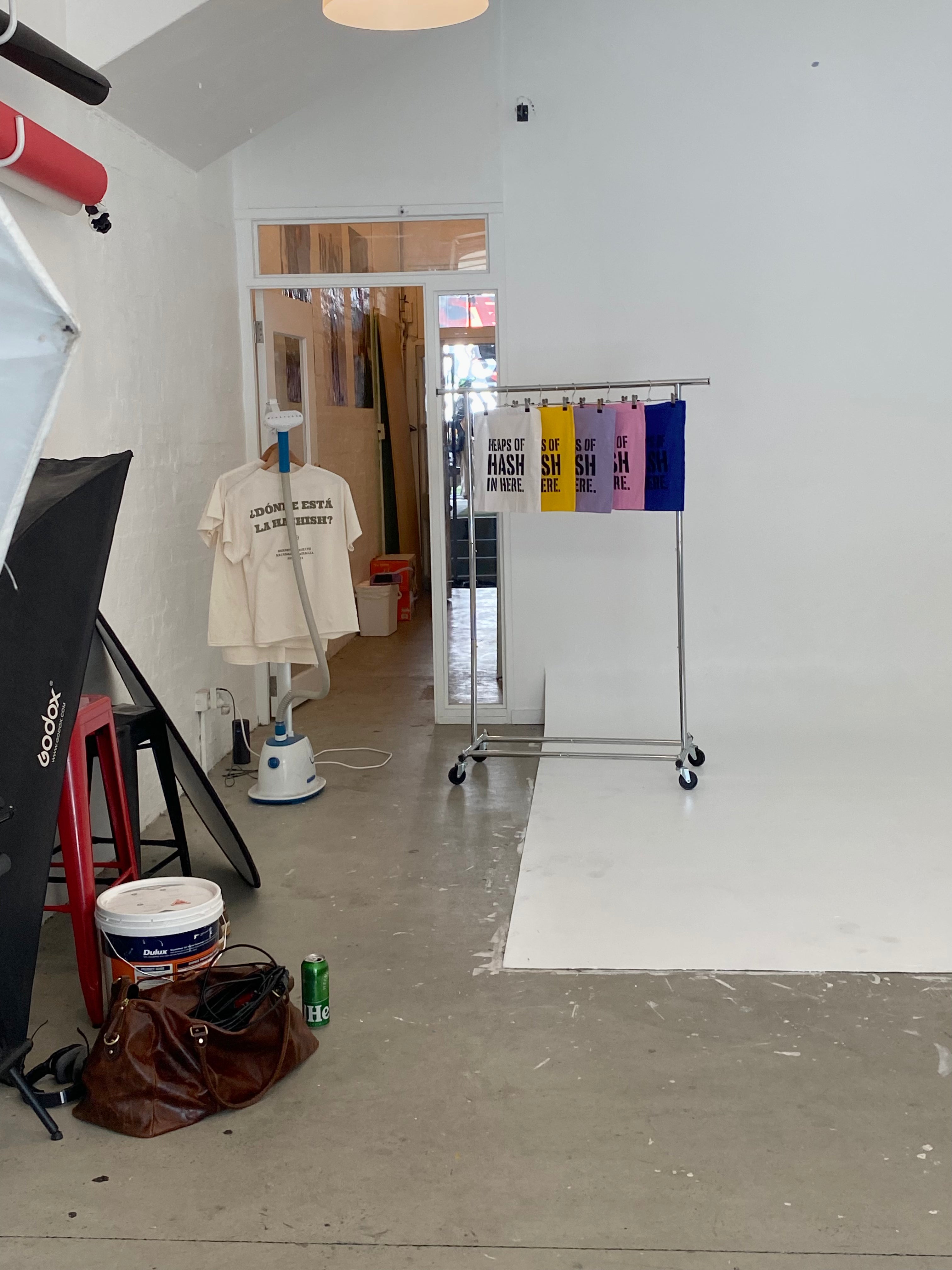 Donde Esta La? Tee — behind the scenes shoot