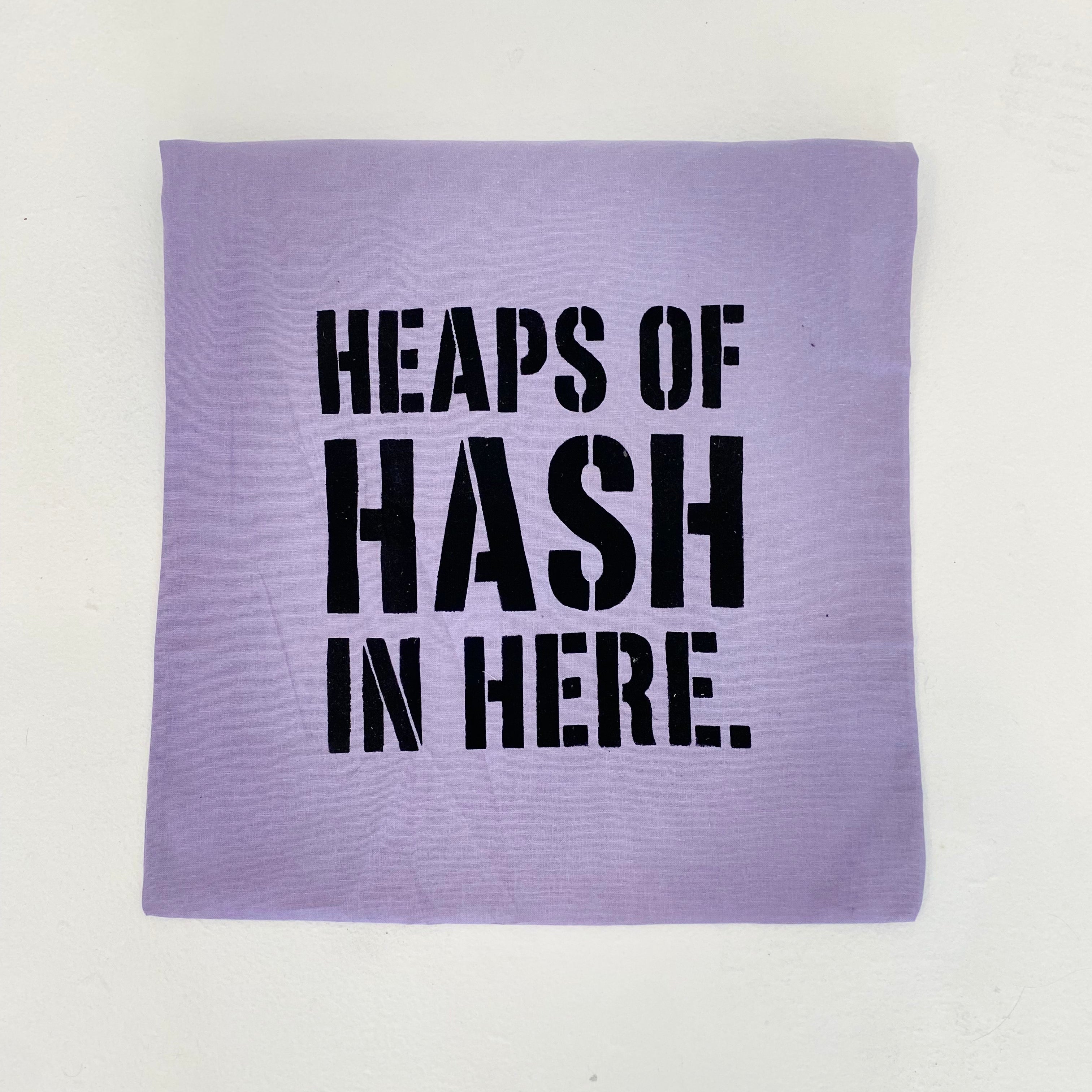 Purple tote bag — close up